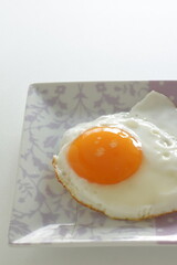 Wall Mural - Sunny side up fried egg on dish for breakfast