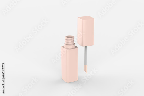 Download Lip Gloss Mockup With Cardboard Packaging Box Isolated On White Background Copy Space For Creative Design And Logo Luxurious Beauty Product For Lip Skin Care Wall Mural Designkida