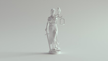 Lady Justice Statue The Personification Of The Judicial System Pure White 3d Illustration Render
