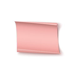 Wall Mural - Abstract pink paper banner isolated on white background. Valentines day, birthday or other event greeting card template.