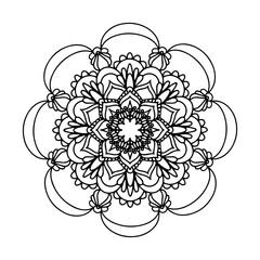 Wall Mural - Mandala. Antistress coloring book. Template for mehendi. Oriental drawing. Vector illustration. Isolated on a white background.