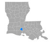Karte von Lafayette in Louisiana