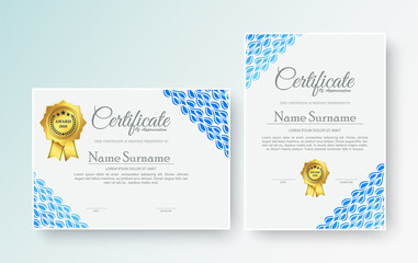 Poster - certificate of elegance in modern blue