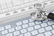 canvas print picture - Online Medizin mit Stethoskop und PC Keybord