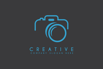 Wall Mural - camera icon vector illustration. camera photograph logo isolated on dark background