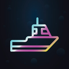 Sticker - Sailboat nolan icon. Simple thin line, outline vector of seaside icons for ui and ux, website or mobile application