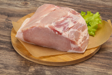 Raw pork meat piece for cooking