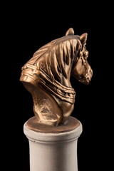 bronze muzzle horse, gypsum sculpture plaster column 