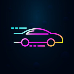 Sticker - Car at speed nolan icon. Simple thin line, outline vector of speed icons for ui and ux, website or mobile application