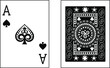 Ace of Spades, playing cards. Set of playing card, casino symbol. Vector illustration. Poker cards.