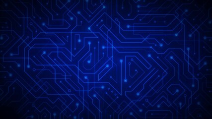 Abstract Digital Computer Chipset Motherboard Background Animation/ 4k animation of an abstract computer motherboard chipset technology background with glowing autofill reveal effect