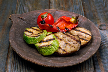 grilled vegetables on a plate