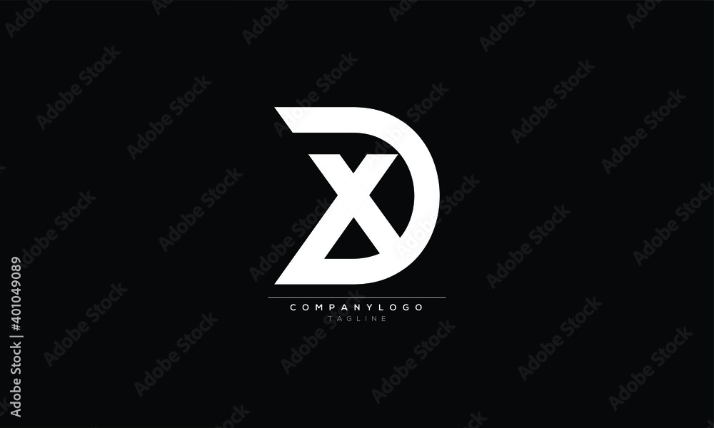 DX XD Abstract initial monogram letter alphabet logo design - obrazy, fototapety, plakaty 