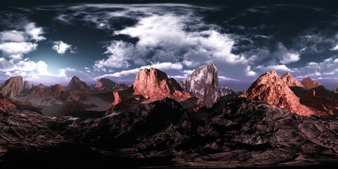 Wall Mural - Mars, HDRI, environment map , Round panorama, spherical panorama, equidistant projection, 360 high resolution panorama, 3d rendering