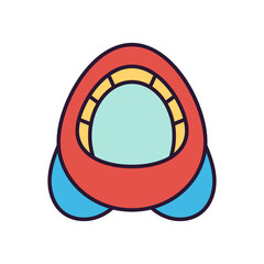 Wall Mural - Isolated space rocket icon. Travel to space - Vector