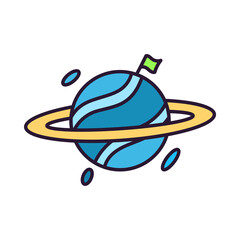Wall Mural - Isolated planet icon. Space object - Vector illustration