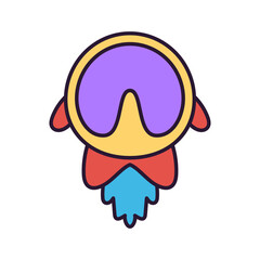 Wall Mural - Isolated space rocket icon. Travel to space - Vector