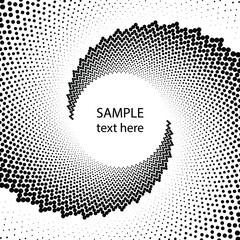 Wall Mural - Black halftone dots zigzag shape. Vector illustration. Design element for logo, sign, symbol, web pages, prints, posters, template, monochrome pattern and abstract background
