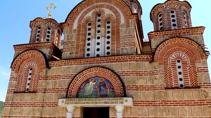 Wall Mural - Hercegovacka Gracanica monastery during sunny summer day located at hill above city of Trebinje in Bosnia and Herzegovina.