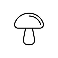 Canvas Print - Outline, simple vector mushroom icon isolated on white background. eps 10