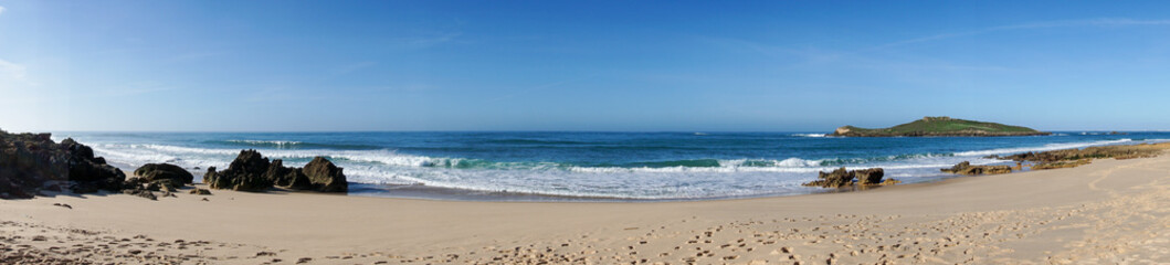 Wall Mural - panorama view of the beach at Ilha do Pessegueiro on the Alentejo Coast of Portugal