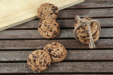 Wall Mural - typical american chocolate cookies biscuits