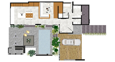 Wall Mural - Floor Architectural Projection - CLB 7 Ground Floor