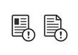 © r2dpr - Document icon. Profile sign. Paper icon. Prepare document. Exclamation point. Personal document. Reject file. Unaccepted document. Accept file. Important file. File icon. Office documents. Worksheet