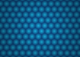 Wall Mural - Hexagon shape design honeycomb concept blue light glow design.