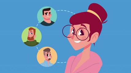 Wall Mural - people avatars characters animation