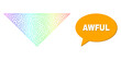 © imagecatalog - Awful and arrowhead down vector. Spectrum colorful mesh arrowhead down, and chat Awful cloud message. Speech colored Awful cloud has shadow.