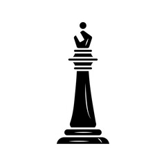 Poster - black bishop chess piece isolated style icon