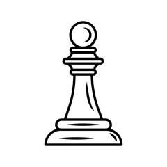 Poster - pawn chess piece line style icon