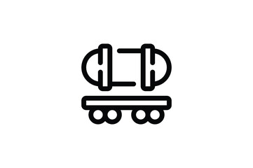 Canvas Print - Factory Outline Icon - Tank Train