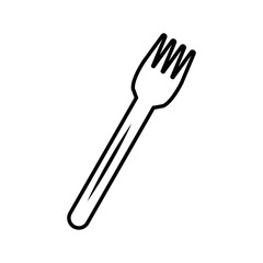 Poster - fork kitchen cutlery line style