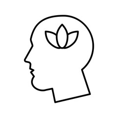 Wall Mural - profile with lotus flower psychologist line style icon