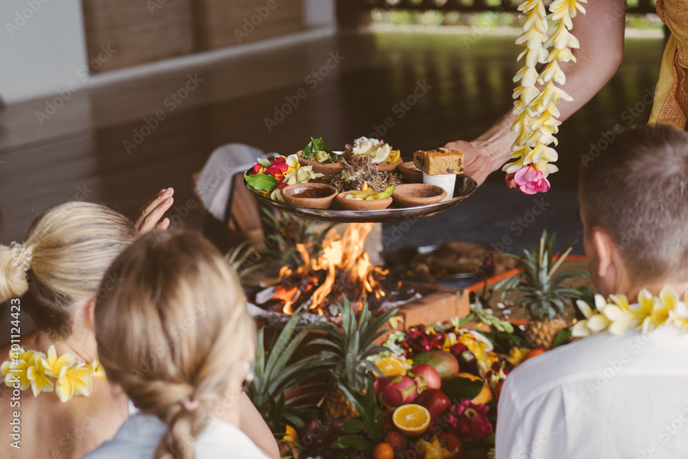 Yajna Ritual. Yajna Ceremony in India. Burning ritual Krishna. Stock ...