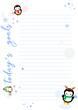 © Patsara - Printable notepad or sticky note for digital papers, journal and printable planners - Goals - Happy Penguin Planner Collection