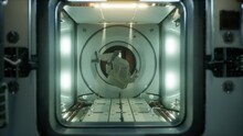 Astronaut Inside The Orbital Space Station. Elements Of This Image Furnished By NASA.