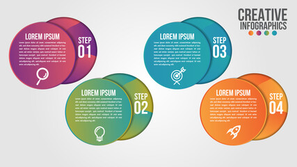 Wall Mural - infographic modern timeline design vector template for business with 4 steps or options illustrate a