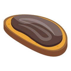 Sticker - Chocolate paste bread icon. Isometric of chocolate paste bread vector icon for web design isolated on white background