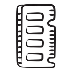 Trendy vector style of a RAM, random access memory 