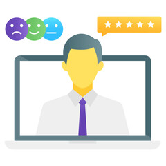 Wall Mural - 
Vector of customer rating, flat gradient style 
