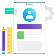 
Editing media app, gradient vector of ui development 

