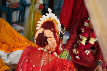 A Hindu bride in her wedding ceremony  