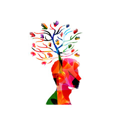 Charity and volunteerism, care and love, social awareness, donations and helping concepts vector illustration design. Colorful isolated human head with tree and hands