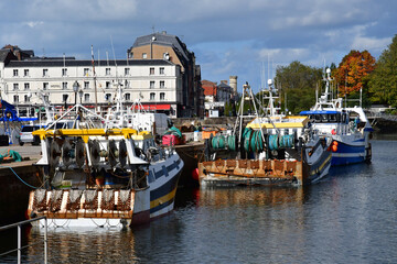 Honfleur; France - august 18 2020 : the picturesque city in summer