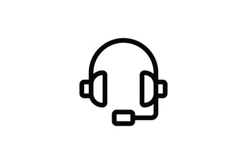 Canvas Print - Record Studio Outline Icon - Headphone