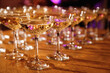 © Parfenova - Glasses with Sparkling Wine. Celebration, party concept with champagne glasses. Selective focus.