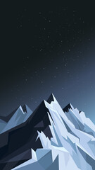 Wall Mural - mountains in moonlight. natural scenery in vertical orientation.